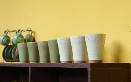Ceramic mug in coffee shop