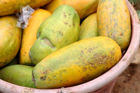 papaya at street foodの写真素材