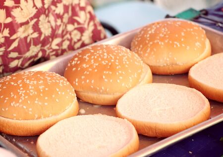 Hamburger pork at street foodの写真素材