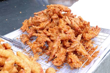 fried chicken at street foodの写真素材