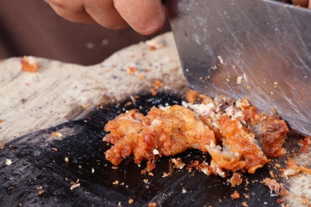 Fried chicken chop the food streetの写真素材