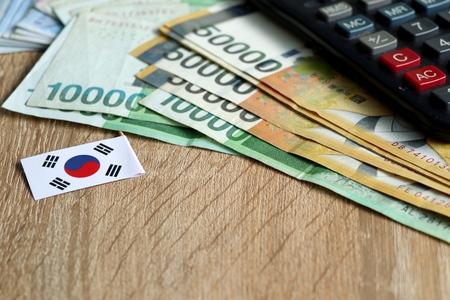 Banknote of south koreaの写真素材