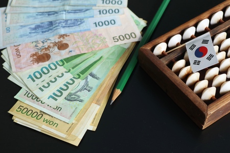 Banknote of south koreaの写真素材