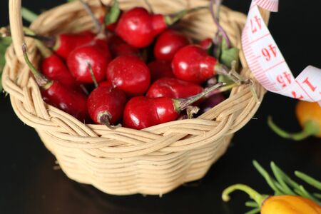 Spicy red chili peppersの写真素材