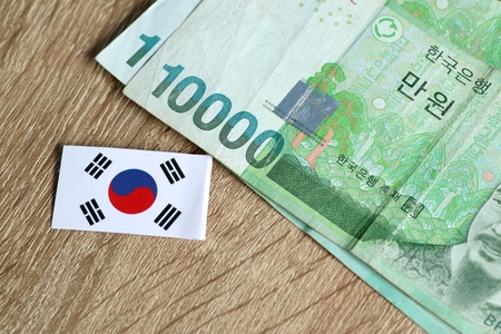 Banknote of south koreaの写真素材