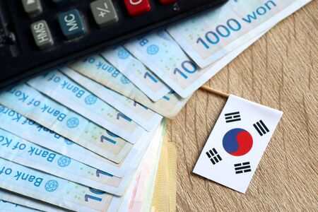 Banknote of south koreaの写真素材