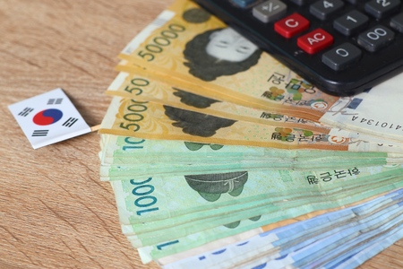 Banknote of south koreaの写真素材