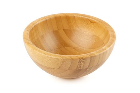 empty isolated wood bowlの写真素材