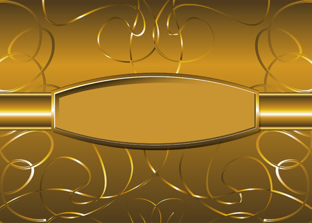 Gorgeous Background with Graceful Gold Wire Ornament and Place for Your Text.のイラスト素材