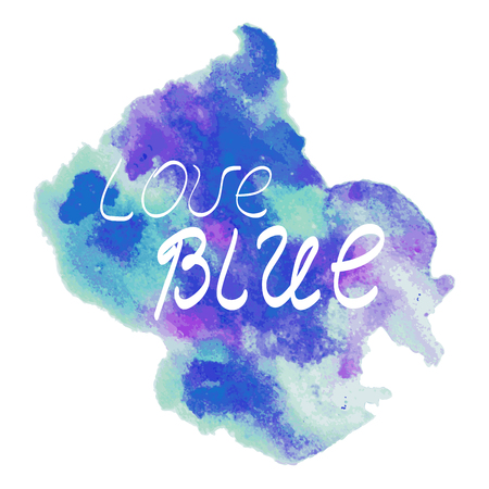 Love Blue Abstract Watercolor Backgroundのイラスト素材