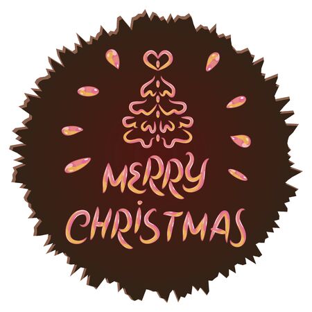 Merry Christmas inscribed in a Chocolate Circleのイラスト素材