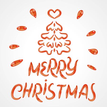 Merry Christmas Hand drawn Inspiration as candy sweet isolated on white backgroundのイラスト素材