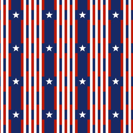 Seamless patterns with stars and Stripes - Ornamental Design American Flag style. Endless texture can be used for printing onto fabric and paper or scrap bookingの写真素材