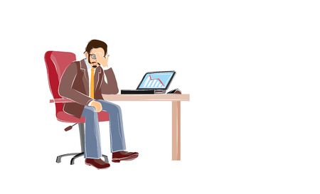 Economic crisis, professional bankruptcy. Businessman closes his face by hands. Worried and stress in pay. Depression frustrated person have financial problem. Risky business ruins. Cartoon vectorのイラスト素材