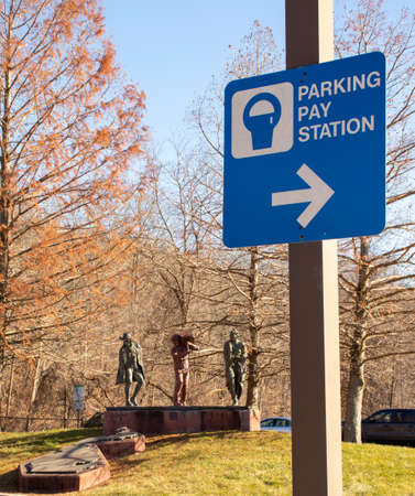 Parking area sign at the entrance.の写真素材