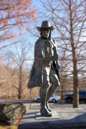 Statue of a cowboy at the entrance to the National Mall in Washington DC.の写真素材