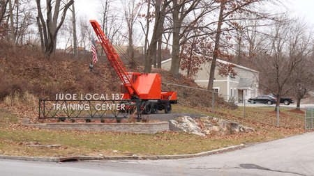 A red crane.の写真素材