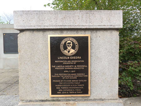 Memorial plaque to U.S. President George Washington in Washington DC.の写真素材