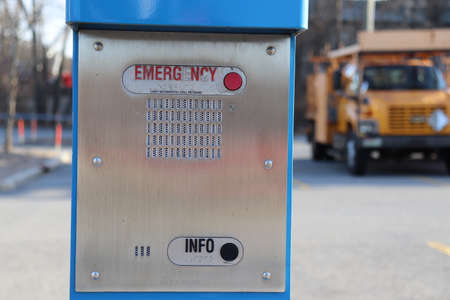 Emergency stop button on the road.の写真素材