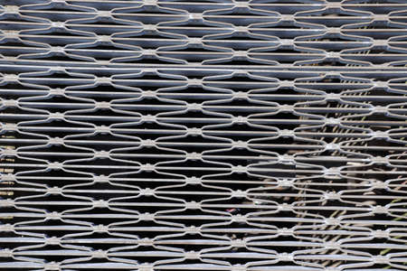 Close-up of a metal grille in a construction site.の写真素材