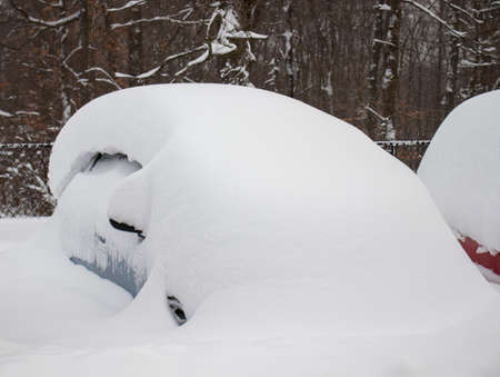Car covered with snow.の写真素材