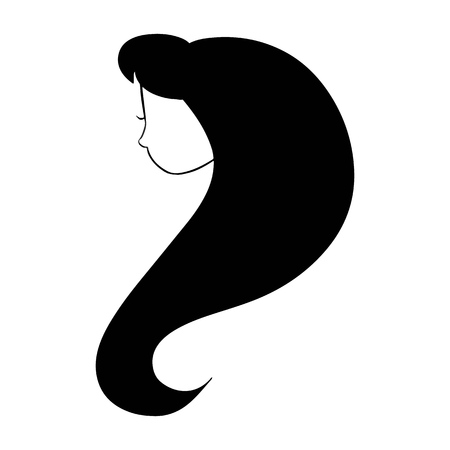 Woman profile beauty face silhouette. Vector illustrationのイラスト素材