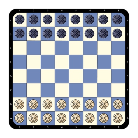 Top view flat checkers chessboard. Vector illustrationのイラスト素材
