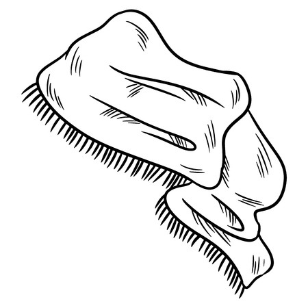 Scarf sticker doodle. Isolated hand drawn sketchのイラスト素材