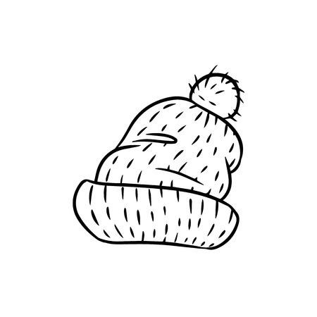 Hand drawn hipster cap doodle sketch imageのイラスト素材