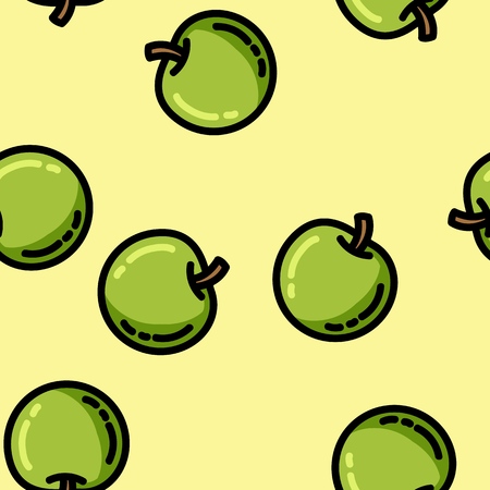 Cute cartoon flat style apple seamless patternのイラスト素材
