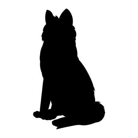 Siberian Husky or Laika Dog silhouette. Domestic animal or petのイラスト素材