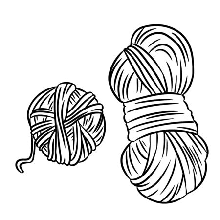 Cute cartoon yarn doodle image. Hand made. Media highlights graphic symbolのイラスト素材