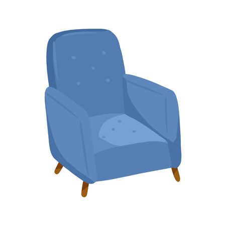Stylish scandic living room chair. Home lagom armchair. Cozy furniture element. Modern comfy hygge style vector imageのイラスト素材