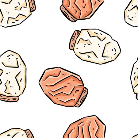Himalayan salt lamps doodles seamless pattern. Modern indigenous background with salt crystals. Relax concept cozy style template background tileのイラスト素材