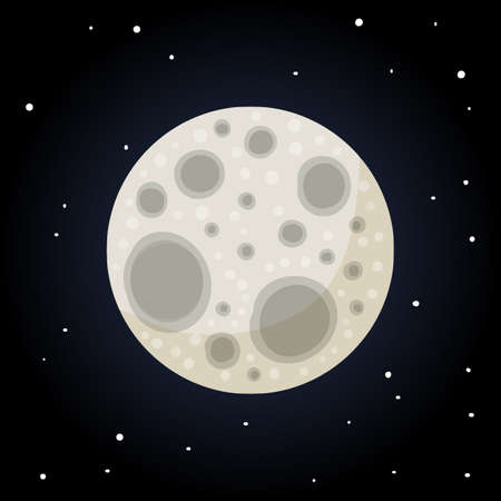 Stylized Moon isolated cartoon image. Astronomy  image. media icon