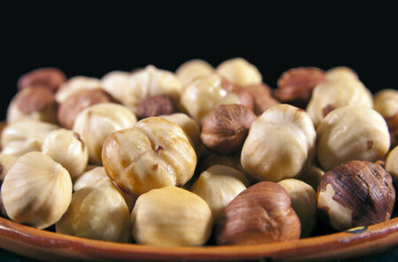 Hazelnuts on the plate