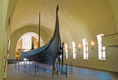 Oseberg Ship in Viking Ship Museum in Oslo. Norway.  April 12th, 2010のeditorial素材