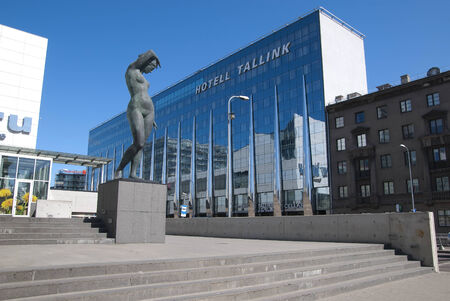 TALLINN, ESTONIA - MAY 1, 2011: Modern architecture in the capital of Estonia. Tallink City Hotel - classic hotel in the centre of Tallinnのeditorial素材