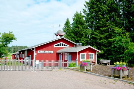 IRJANNE, EURAJOKI, FINLAND - JULY 6, 2013: Museum of Agriculture. In the museum there are about a thousand exhibits. These include agricultural tools, machinery, the first Finnish seed drillのeditorial素材