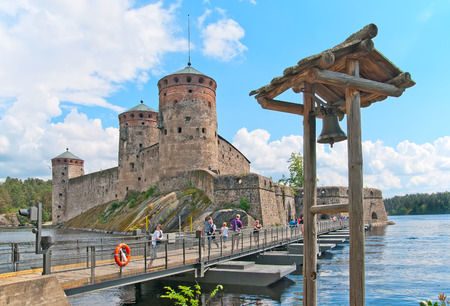 SAVONLINNA, FINLAND - JUNE 8, 2013: Olavinlinna (Olofsborg, St. Olafのeditorial素材
