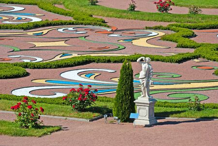 ORANIENBAUM, SAINT-PETERSBURG, RUSSIA - JULY 3, 2015: Autumn Statue. Lower Garden in Oranienbaum Palace and Park Ensemble. It is the State Museum-Preserve and located near Saint-Petersburgのeditorial素材