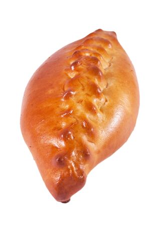 Pie with stuffing isolated on a white backgroundの写真素材