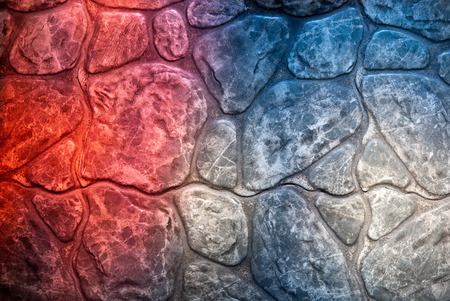 Artificial stone floor background with multicolored light from stained glass windowの写真素材