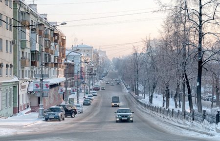 Perm. Ural Region. Russia. Komsomol prospectのeditorial素材