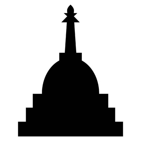 Tibetan stupa on a white background. Religious architectureの写真素材