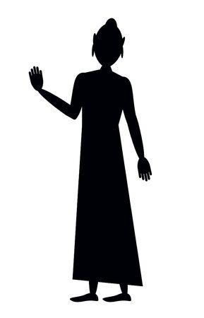 Standing Buddha with Abhaya Mudraの写真素材