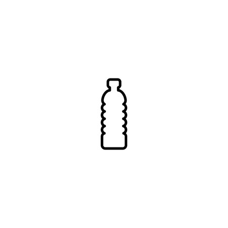black line plastic bottle icon. Flat vector illustration isolated on whiteのイラスト素材