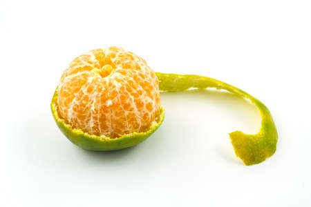 Orange fruit on white with shadowの写真素材