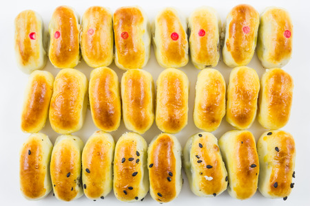 Chinese cake on white の写真素材