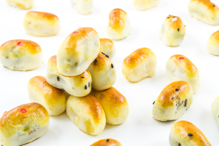 Chinese cake on white の写真素材